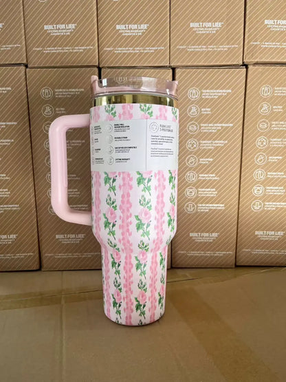 Stainless Steel Travel Mug with Straw Lid – 30oz/40oz Vacuum Insulated Car Cup, Double Wall Iced Thermal Tumbler