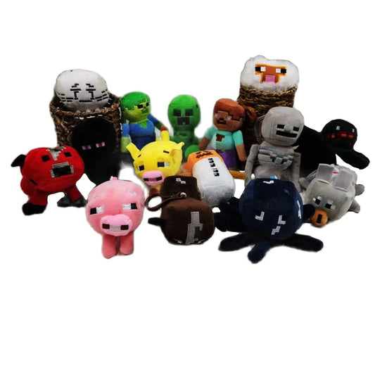 30PCS Cute Animal Plush Keychains — 10cm Pig, Dog & Dragon Stuffed Doll Pendants for Kids Gifts