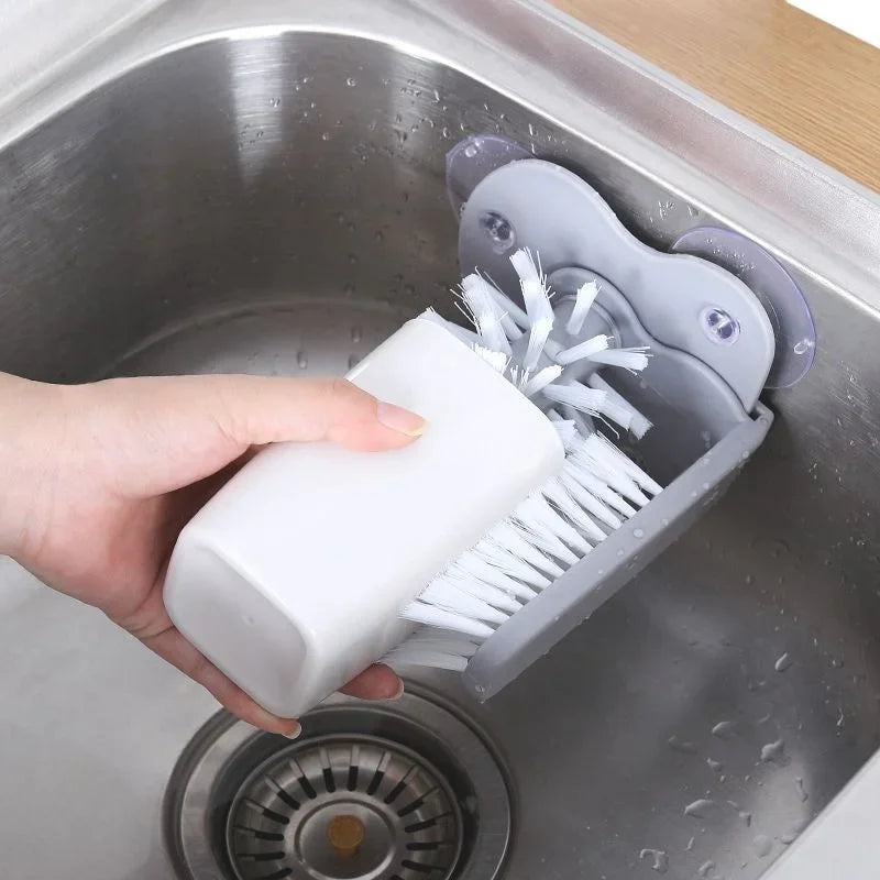 Efficient Sink Water Bottle and Glass Cup Cleaning Brush with Strong Suction - Lazy Clean Kitchen Tool for Goblets, Mugs, and More