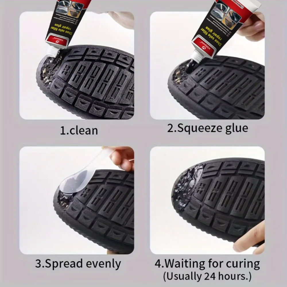 Waterproof Shoe Sole Repair Glue - Strong Durable Rubber Repair Sealant Paste for Crack Filling