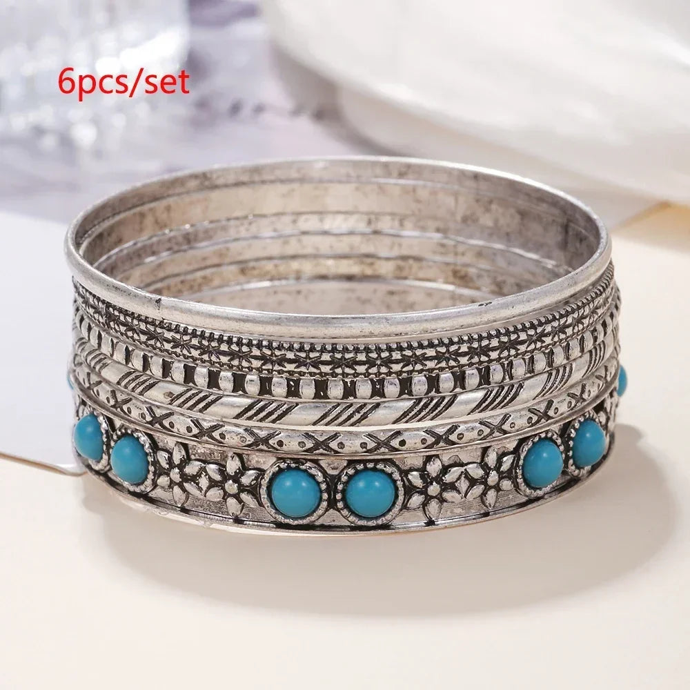 12Pcs Punk Curb Cuban Chain Bracelet Set for Women – Gold Miami Boho Thick Charm Bangles Fashion Jewelry