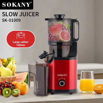 Cold Press Juicer — Slow Chewer with 140mm Large Bore Feed for Whole Fruits & Vegetables, Easy-Clean Design