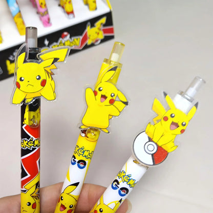6pcs Pokémon Pikachu Gel Pens — 0.5mm Black Ink Anime Writing Pens for Office, School & Cute Gift Supplies