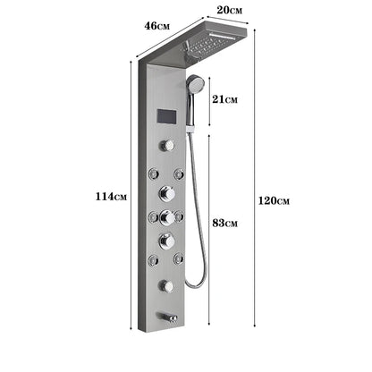 LED Light Bathroom Shower Faucet Set - Rainfall Shower Panel System with Temperature Display, Water Mixer Tap, and SPA Massage Feature