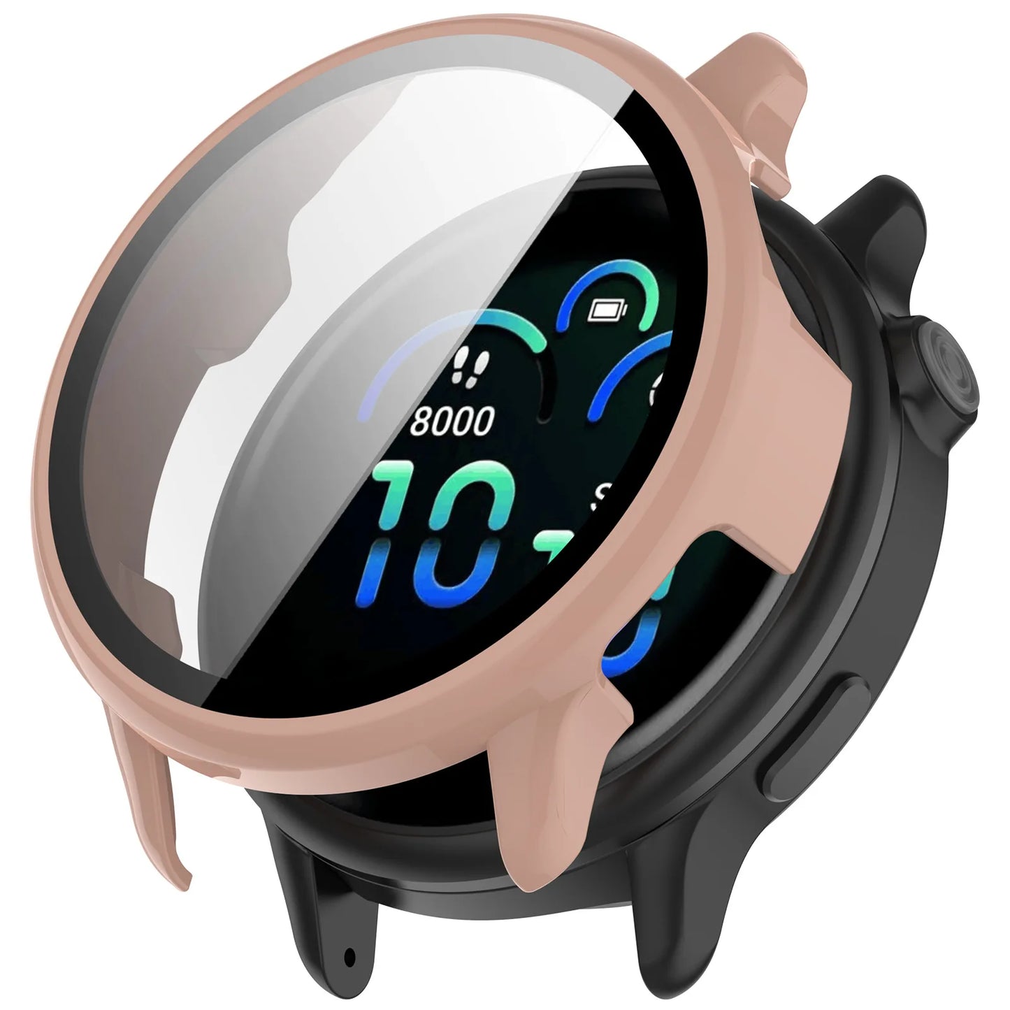 Tempered Glass Screen Protector + Case for Garmin Vivoactive 6 – All-Around Hard Bumper Cover