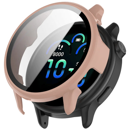 Tempered Glass Screen Protector + Case for Garmin Vivoactive 6 – All-Around Hard Bumper Cover