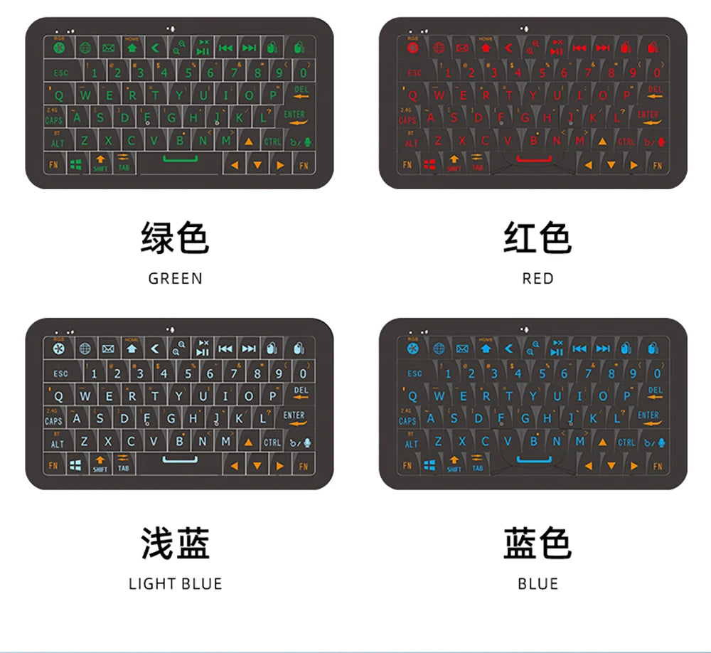 Mini Gyroscope Keyboard Dual Mode 2.4G & Bluetooth 5.0 Backlit Wireless Remote for Android TV Box, Smart TV, PC