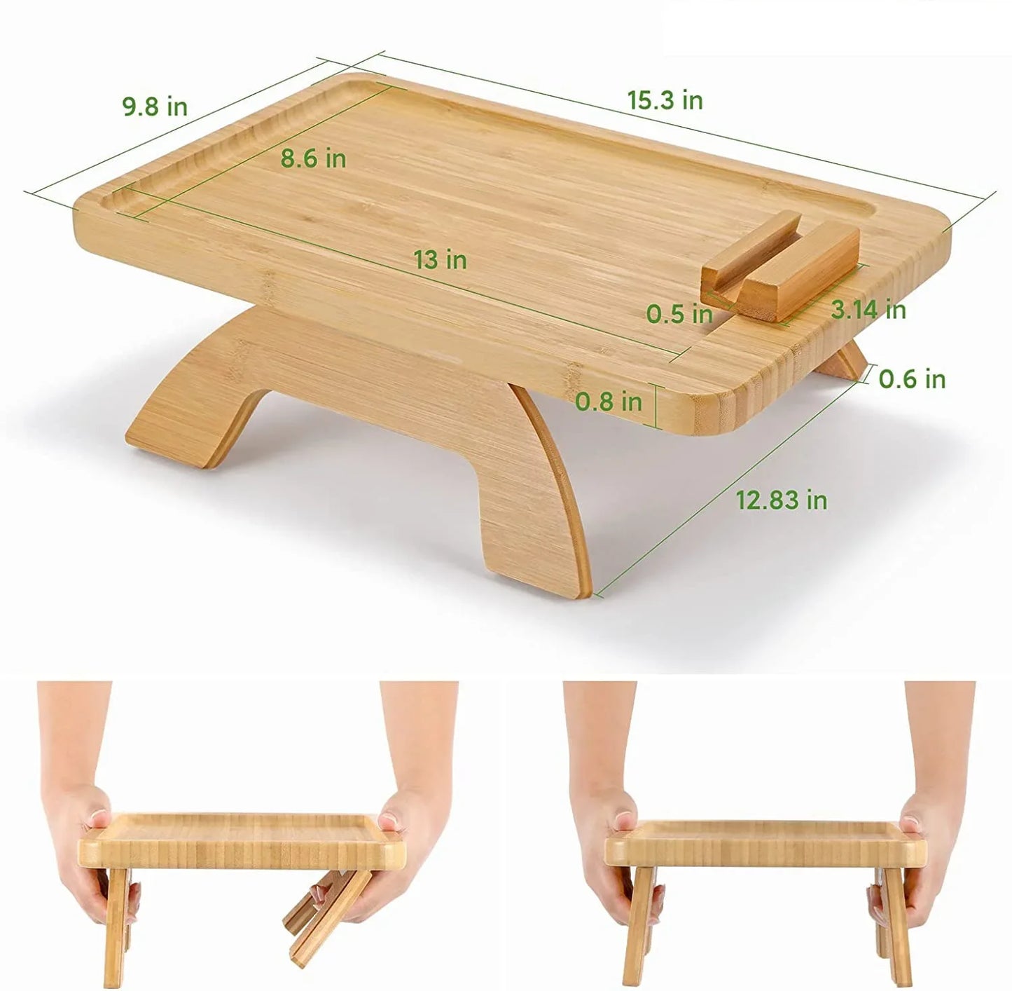 Portable Sofa Arm Tray – Clip-on Couch Armrest Table for Snacks, Drinks, and Remote Control