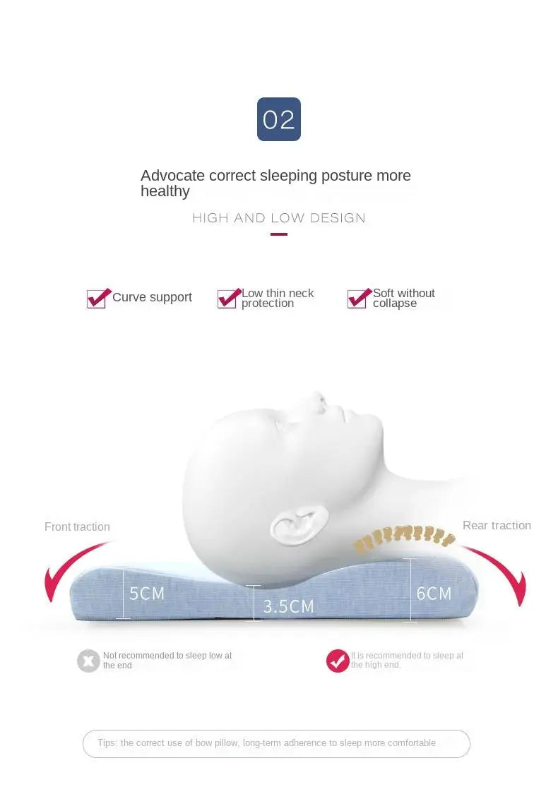 Memory Cotton Neck Pillow — Ultra-Thin, Low Profile, Spinal Support & Anti-Fall Breathable Pillow