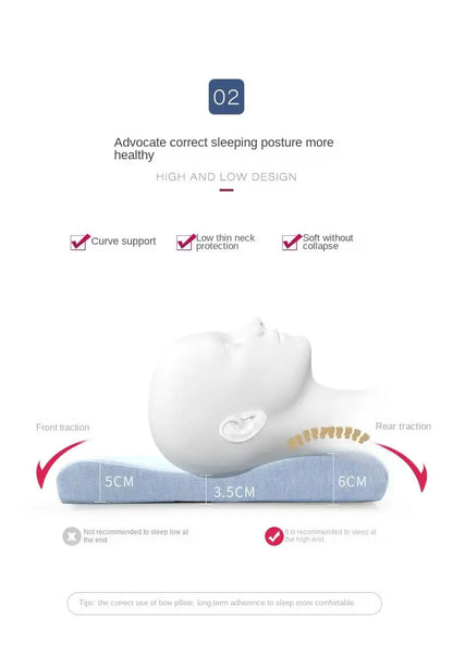 Memory Cotton Neck Pillow — Ultra-Thin, Low Profile, Spinal Support & Anti-Fall Breathable Pillow