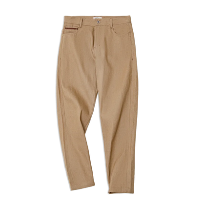 Maden Retro Selvedge Jeans - Men's 11.7oz Red-Line Raw Denim Straight Fit Khaki Trousers