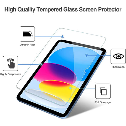 Tempered Glass Screen Protector for iPad A16 9th/10th Gen, Pro 13 M4, Air 11 M2/M3/5/4/3/2, Mini 6/7