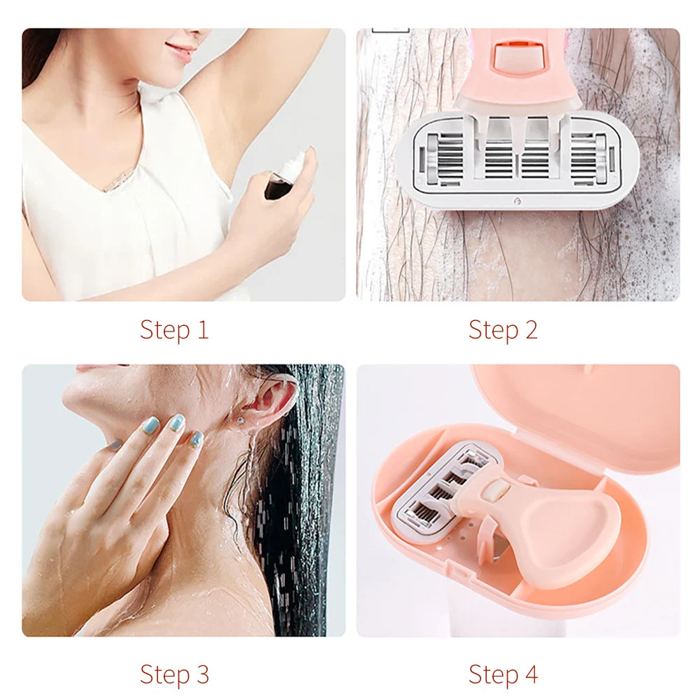 Women’s Safety Razor – Stainless Steel Manual Shaver for Body, Bikini, Underarm & Thigh Hair