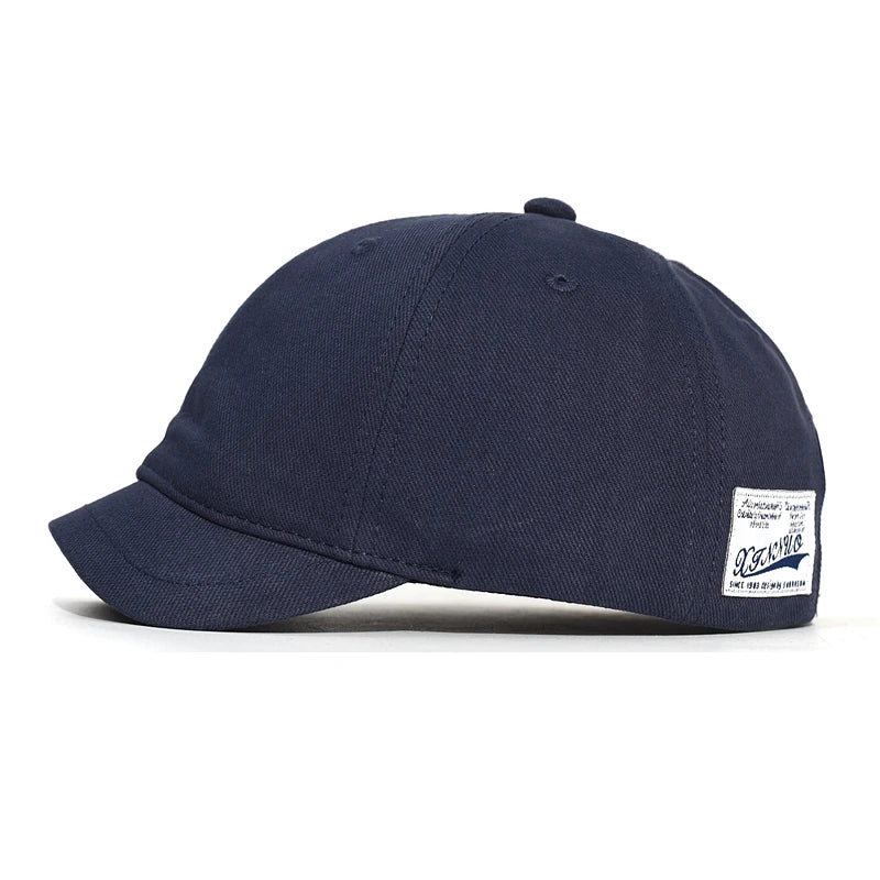 Men's & Women's Short Brim Cotton Baseball Cap – Vintage Casual Dad Hat, Adjustable Trucker Style with Nylon Fastener Tape