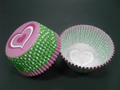 100PCS Animal Print & Pink Heart Cupcake Liners – Zebra, Leopard & Cow Pattern Muffin Baking Cups for Weddings & Parties