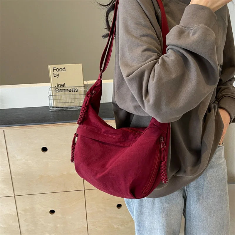 New Nylon Fabric Shoulder Bag – High Capacity Women's Crossbody Messenger Bag, Versatile & Leisure Hobo