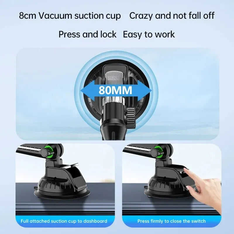 Car Dashboard Tablet & Phone Holder — Suction Mount for 7"-15" Tablets and 4"-7" Phones