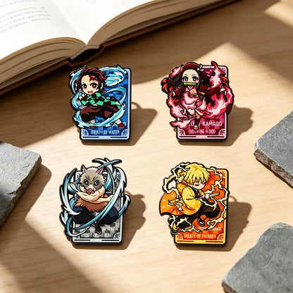 4-Piece Anime Enamel Pins Set – Cute Metal Character Brooches for Backpacks, Cosplay & Collectible Gifts