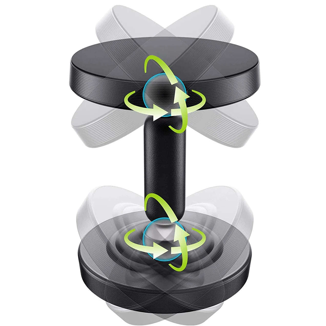 Dual Magnetic Gym Phone Holder - 360° Rotation, Double-Sided Strong Magnet for Workout Videos, Fits Any Smartphone