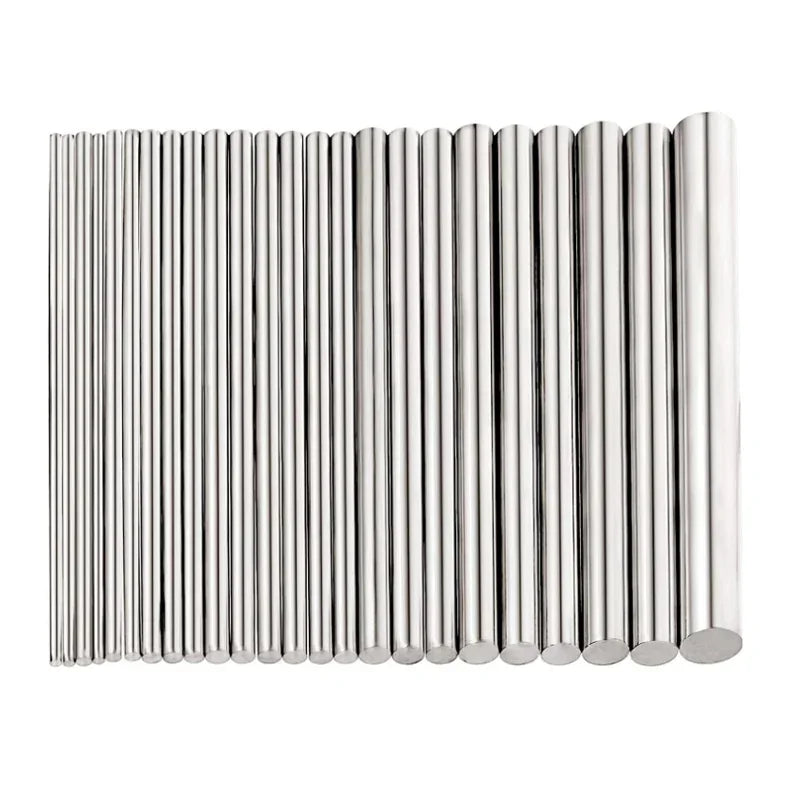 304 Stainless Steel Round Rod - Metric Linear Shaft 0.8mm–14mm Diameter, 125mm–500mm Length