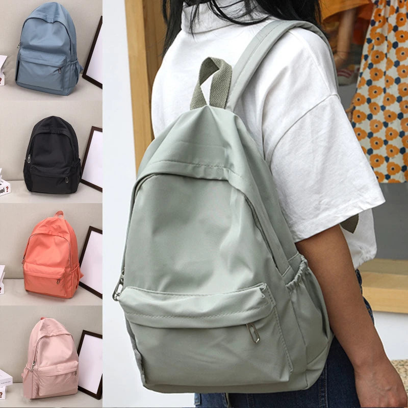 Women’s Waterproof School Backpack | Large Capacity Solid Color Daypack for Teens & Students
