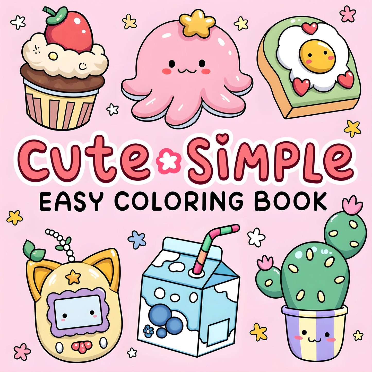 CUTE & SIMPLE Bold-Easy Coloring Book for Adults - Cute Drawing Book Gift for Birthdays & Parties
