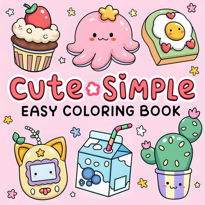 CUTE & SIMPLE Bold-Easy Coloring Book for Adults - Cute Drawing Book Gift for Birthdays & Parties