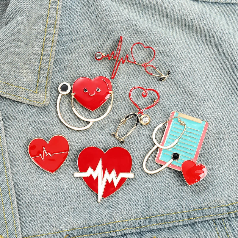 Cartoon Medical Stethoscope Enamel Pin – Doctor & Nurse Brooch Lapel Badge, Cute Graduation Gift for Medical Students