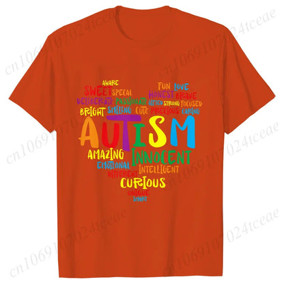 Women’s Live Love Accept Autism Awareness T-Shirt – Graphic Y2K Summer Top for Autism Awareness Month