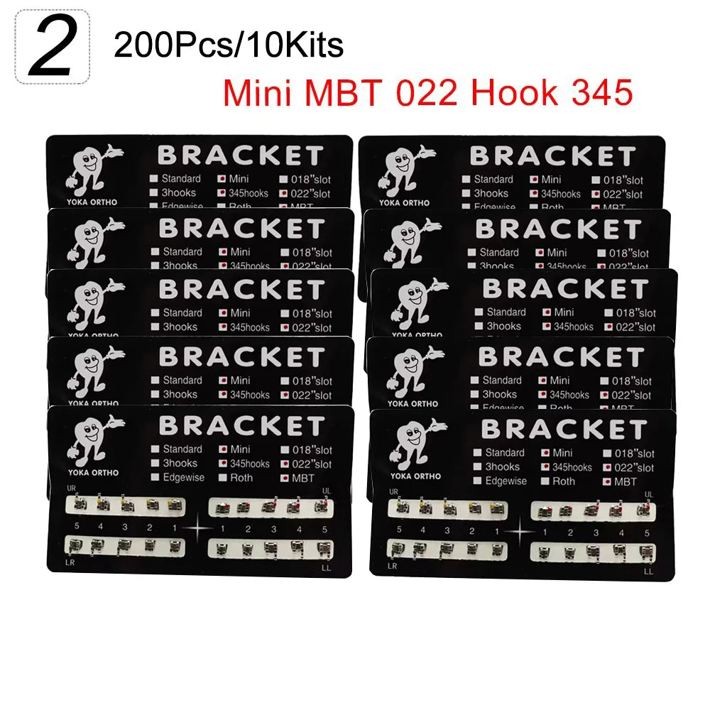 PIORPOY 20PCS Orthodontic Brackets - Mini Roth/MBT 022 Dental Braces Hooks & Treatment Materials