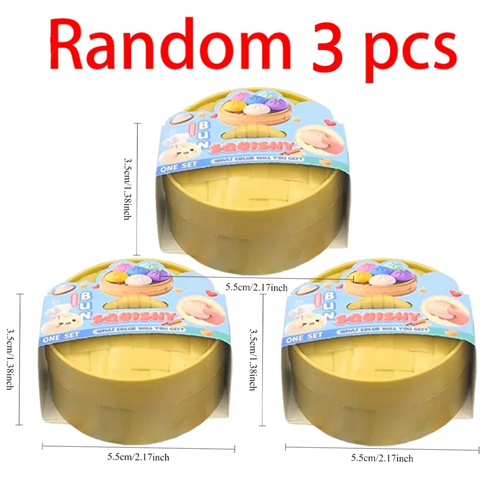 Colorful Dumpling Squishy Toy - Blind Box Stress Relief Squeeze Toy for Anxiety Relaxation and Fun
