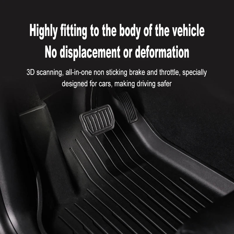 Tesla Model Y Juniper 2025+ TPE Floor Mats Set – Premium All-Weather Cargo & Trunk Liner, Wear-Resistant Car Interior Foot Protection Mats