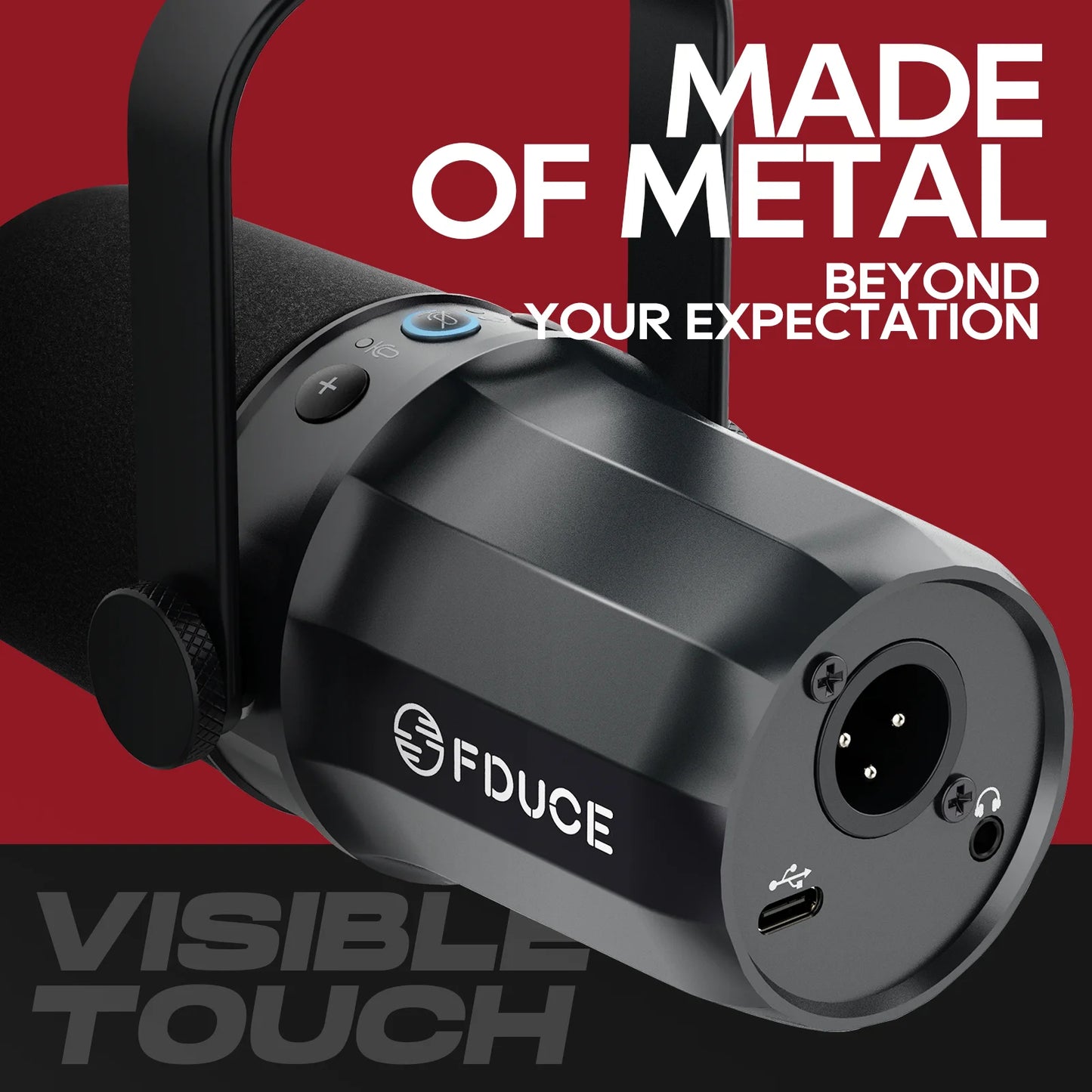 FDUCE SL40X/SL40 USB & XLR Dynamic Microphone – Built-in Headset Output & Sound Insulation for Podcasts, Gaming & Live Broadcast