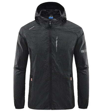 Men’s UPF 50+ UV Protection Jacket - Quick-Dry Lightweight Hooded Windbreaker for Hiking, Fishing and Cycling
