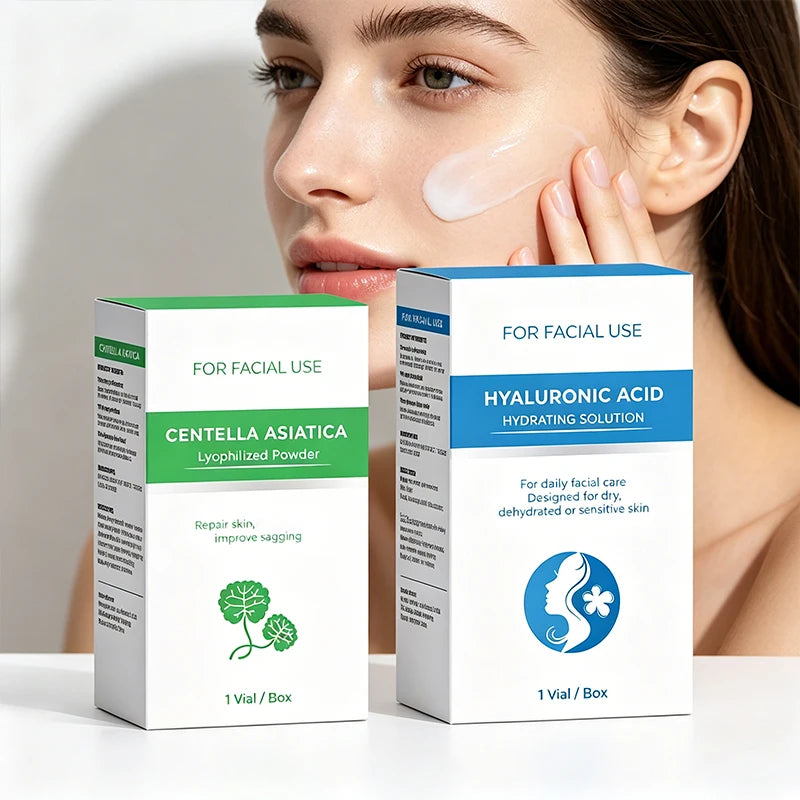 GPLab DIY Facial Repair Care Kit - Centella Asiatica Powder & Hyaluronic Acid Moisturizing Serum, 1-Vial Set