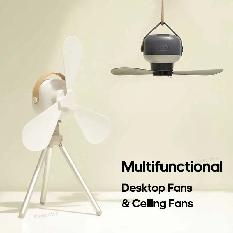 Outdoor Camping Fan - Multifunctional Tent Canopy Fan with LED Lights, Air Cooler, and Remote Control