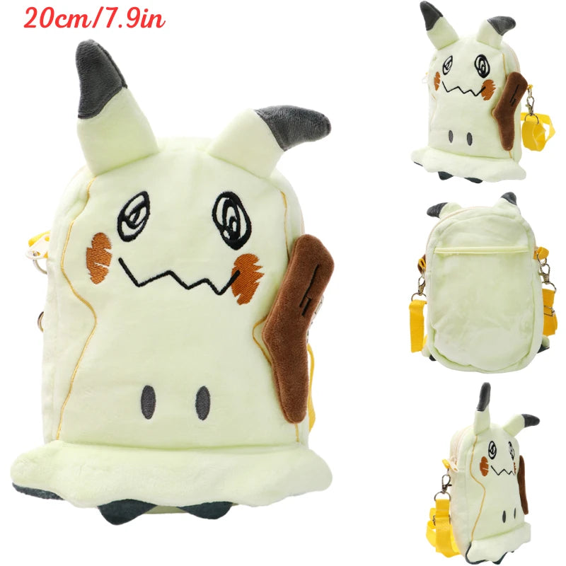 Pokemon Plush Shoulder Bag - Gengar Lucario Mimikyu Snorlax Pikachu Anime Kawaii Toy Gift for Kids
