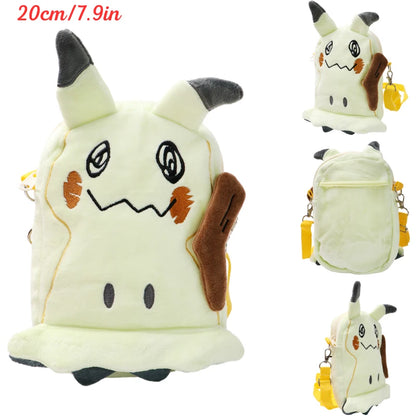 Pokemon Plush Shoulder Bag - Gengar Lucario Mimikyu Snorlax Pikachu Anime Kawaii Toy Gift for Kids