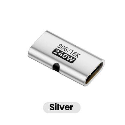 USB-C Female-to-Female Adapter – PD 3.1 240W Fast Charging, 80Gbps Data Transfer, 16K 60Hz Video Support Connector