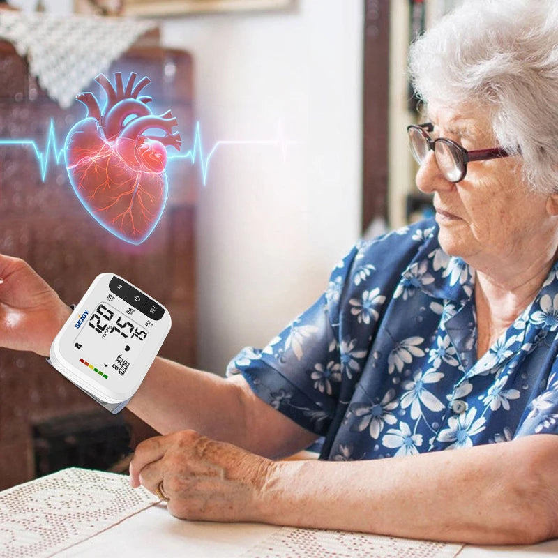 Sejoy Digital Wrist Blood Pressure Monitor & Finger Pulse Oximeter – OLED Heart Rate & Blood Oxygen Tracker