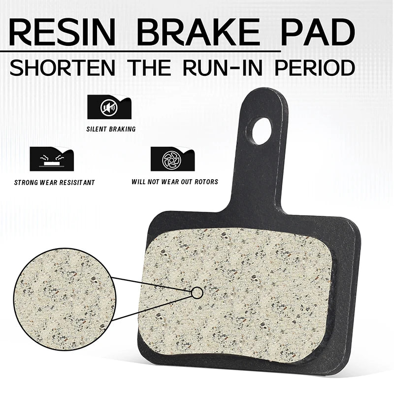 BUCKLOS Resin Disc Brake Pads - Wear-Resistant Hydraulic MTB Brake Pads Compatible with Shimano B01S, B03S & B05S
