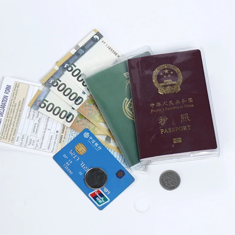 Passport Protective Cover - Transparent Frosted Waterproof PVC Document Case, 1–3 Pack