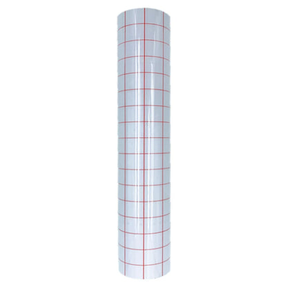 12 x 196 Inch Clear Vinyl Application Tape – Blue/Red Grid Transfer Paper for Car, Wall, and Craft Decals