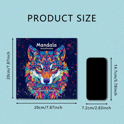24-Page Mandala Animals Coloring Book - Creative Art & Stress Relief Activity Book for Adults, Gifts & Parties