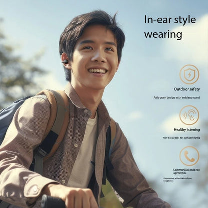 Wireless Bluetooth Earphones with Mirror Display – Soft Silicone Ear Clip, Noise Reduction, HD Sound, Lossless Audio for Sports