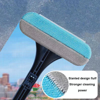 Sparkling Clean Windows Made Easy: Double-Sided Telescopic Rod Glass Cleaning Tool - Mop Squeegee Wiper with Long Handle Brush - Essential Kitchen Accessory