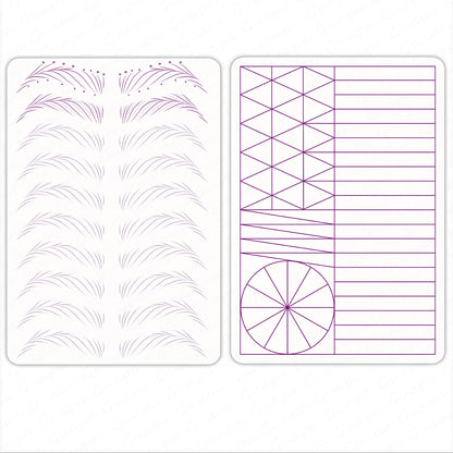 Silicone Practice Skin for Permanent Makeup — Double-Sided Latex Sheet with Brows Design for Hair Stroke Training