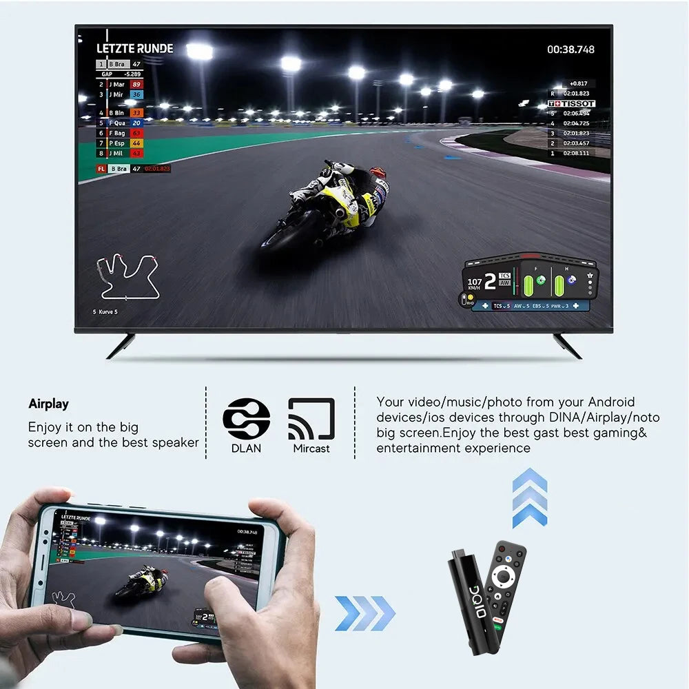 LEMFO DQ10 ATV Mini TV Stick – Android 13, 8K & 4K Support, WiFi 6, Allwinner H618 Quad-Core, Voice Remote Smart TV Box