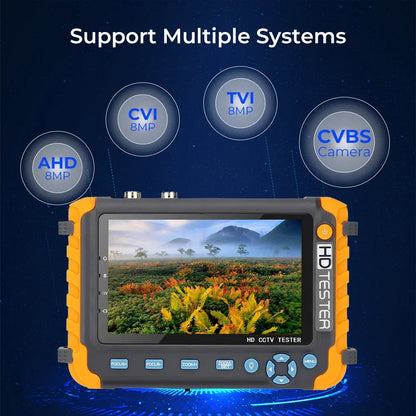 8MP CCTV Tester – 5-Inch Camera Monitor for AHD/CVI/TVI, 4K CVBS Analog, HDMI & VGA Input Mini CCTV Monitor