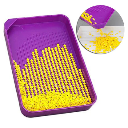 Large Capacity Diamond Painting Tray — Purple DIY Mosaic Art Craft Funnel Tool Accessory